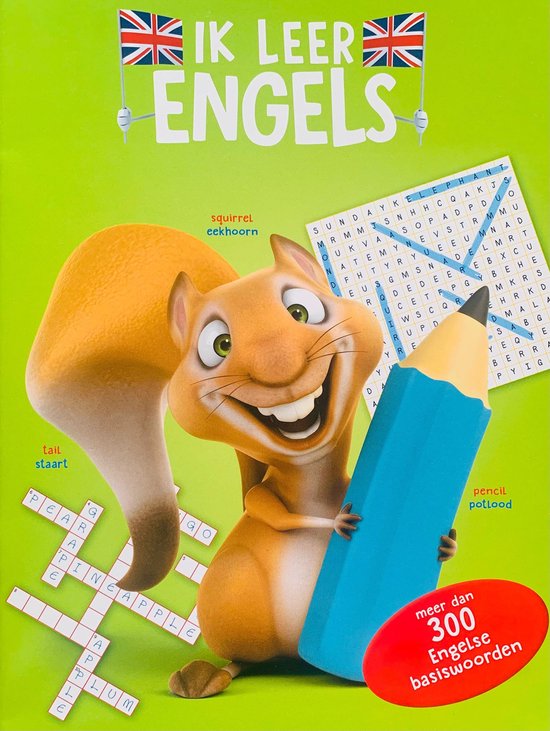 Ik leer Engels - Oefenboek met spelletjes - Meer dan 300 Engelse basiswoorden - Puzzelboek - Engels leren voor kinderen - Taal leren - Deel 1 (groen)