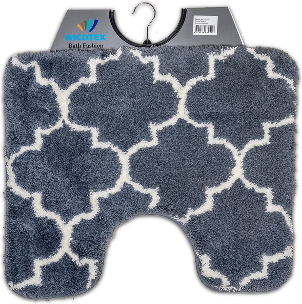 Wicotex - Toiletmat Marseille Grijs - Antislip onderkant - WC mat met uitsparing - Afmeting 50x60cm