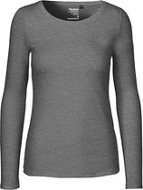 Ladies Long Sleeve T-Shirt met ronde hals Dark Heather - S