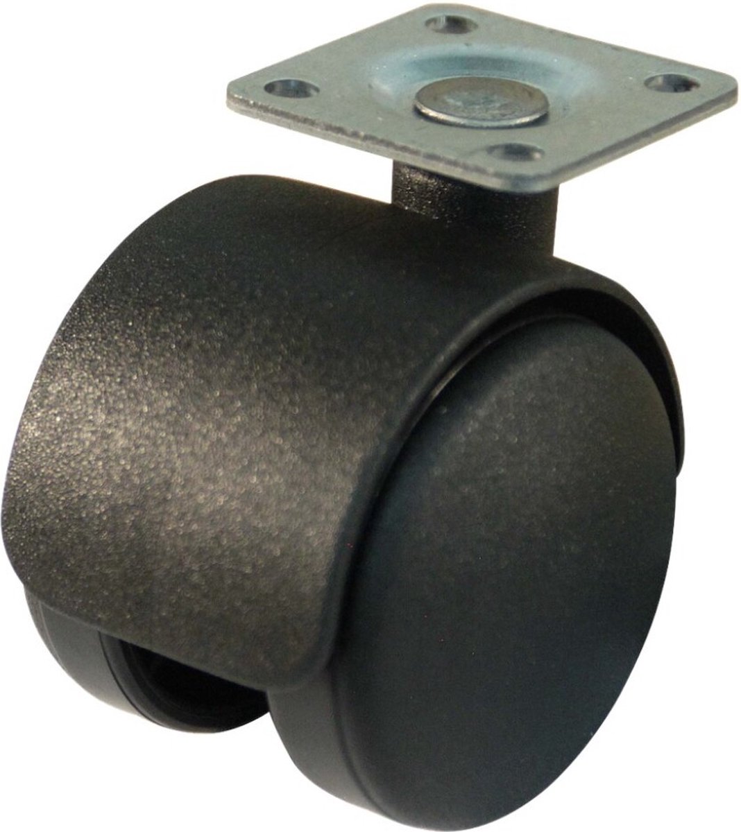 Zwenkw-Dubb 50mm Pl36x36 Kunstst - Gl - 70Kg