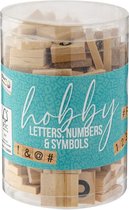 Hobby knutsel letters/cijfers/symbolen - hout - 2 cm - 125 stuks