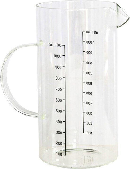 Verre doseur Gerim Kitchen Solutions - verre - transparent - 1100 ml | bol