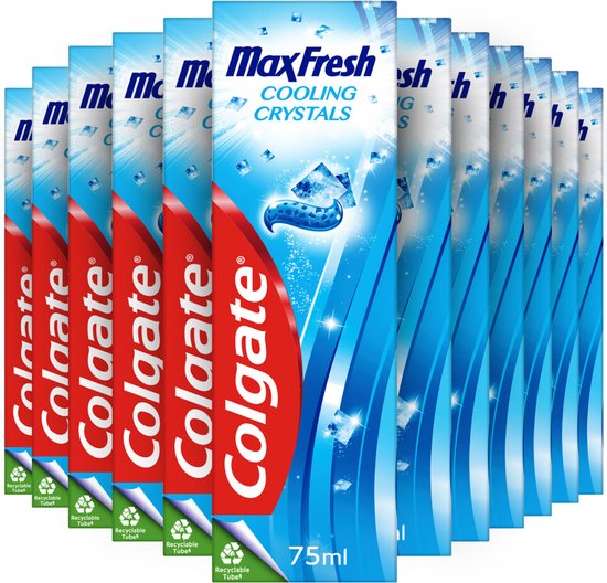 12x Colgate Tandpasta Max Fresh Cooling Crystals 75 ml