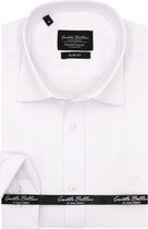 Heren Overhemd - Slim Fit - Plain Oxford Shirts - Wit - Maat S