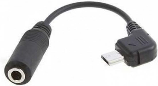 Micro USB Male naar Audio 3.5mm jack Female kabel adapter - 0.15m - Zwart -  Per 1 stuk(s) | bol.com