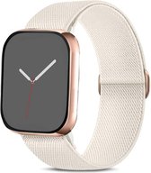 Smart Watch elastische nylon horlogeband – beige - goud - Apple Watch - bandje 38/40/41 mm (M) - Series 1 2 3 4 5 6 7 SE - Smartwatch iWatch horloge band - elastisch NYLON