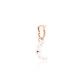 OOZOO Jewellery - Rosé goudkleurig/witte oorring met een maan bedeltje - SE-3002
