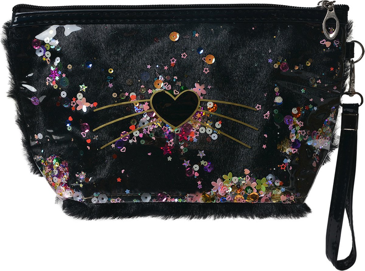 Juleeze Toilettas Dames Hart 23x13 cm Zwart Polyurethaan