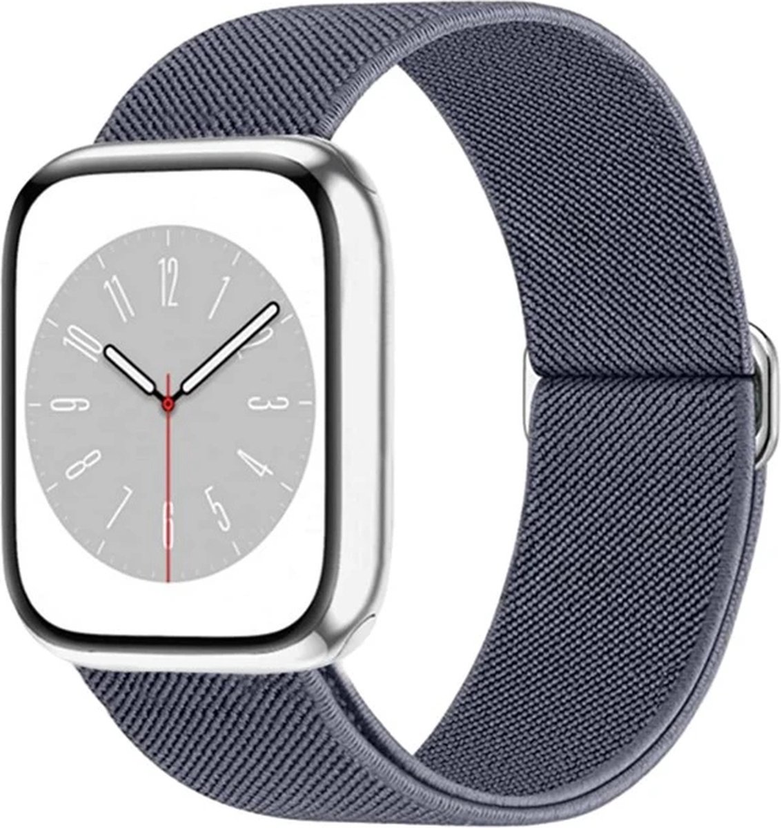 F I K A.® - Smart Watch elastische nylon horlogeband – grijs - Apple Watch - bandje 42/44/45/49 mm - Series 1 2 3 4 5 6 7 SE Ultra - Smartwatch iWatch horloge band - elastisch NYLON