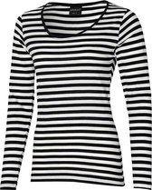 T-shirt de fête femme manches longues - Rayures - Zwart- Wit - Taille S - Carnaval - Vêtement Déguisements femme - Vêtement Déguisements - Apollo