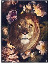 Tuinposter Jungle Lion 80x60 cm