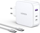 UGREEN Chargeur Rapide GaN 140W - Nexode USB-A+2*USB-C - Chargeur Fast avec Câble USB-C Blanc - MacBook Pro/ Air, Dell XPS, iPhone 14 Pro Max/ Pro/14, Galaxy S23 Ultra/S23+/S23 / S22 Ultra, pont Steam