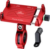 Grandpitstop - Claw Grip Aluminium Waterdichte Fiets/Motorfiets/Scooter Houder voor mobiele telefoon, Ideaal voor kaarten en GPS-navigatie - Rood