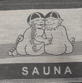 Jokipiin - Linnen muurbescherming voor in de sauna model man & vrouw donker - formaat 43 bij 160cm