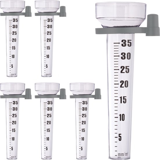 HOSPAOP Regenmeter op zonne-energie voor in de tuin, met grondpen en led, neerslagmes, vorstbestendig, glas voor gazon, terras, velden, binnenplaatsen, tuindecoratie