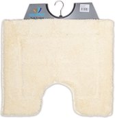 Wicotex - Toiletmat uni Beige - Antislip onderkant - WC mat met uitsparing - Afmeting 50x60cm