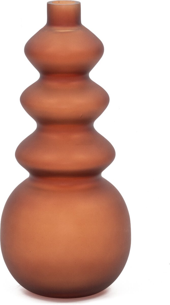 homebound by ky Glazen vaas roest | 30x13cm | bloemenvaas roest