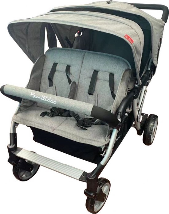 Familidoo Lidoo City BB H4E Buggy 4 zits Geschikt voor 2 newborn baby's Full Grey van Fa — afbeelding 5