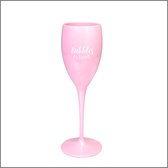 Luxe Champagneglas - Onbreekbaar - met tekst - pink / roze - Bubbles for Friends
