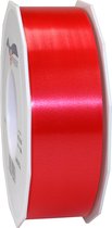 1x XL Hobby/decoratie rode kunststof sierlinten 4 cm/40 mm x 91 meter- Luxe kwaliteit - Cadeaulint lint/ribbon