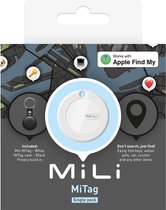 MiLi MiTag via iOS FindMy Bluetooth Tracker met Sleutelhanger case - 1 Pack - Zwart Sleutelhanger case (Werkt alleen met Apple iOS)