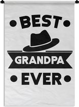 Wandkleed Vaderdag - Vaderdag cadeau idee voor opa - Best grandpa ever Wandkleed katoen 120x180 cm - Wandtapijt met foto XXL / Groot formaat!