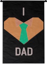Wandkleed Vaderdag - Vaderdag cadeaus / leuk vaderdaggeschenk voor hem met tekst - I love dad Wandkleed katoen 120x180 cm - Wandtapijt met foto XXL / Groot formaat!