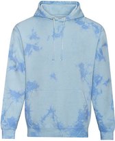 Vintage wash Tie-Dye Hoodie unisex ' Blue Cloud' - XXL