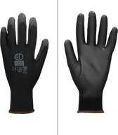 ECD Germany 4 paar werkhandschoenen met PU coating - maat 9-L - zwart - monteurshandschoenen montagehandschoenen beschermende handschoenen tuinhandschoenen - diverse kleuren & maten