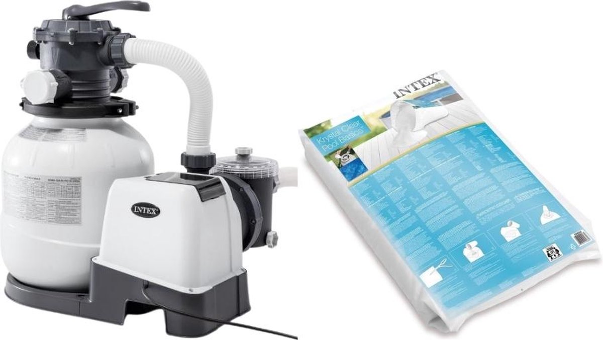 Intex - Zoutwatersysteem 26668GS & Zwembadzout 80 kg & WAYS Scrubborstel