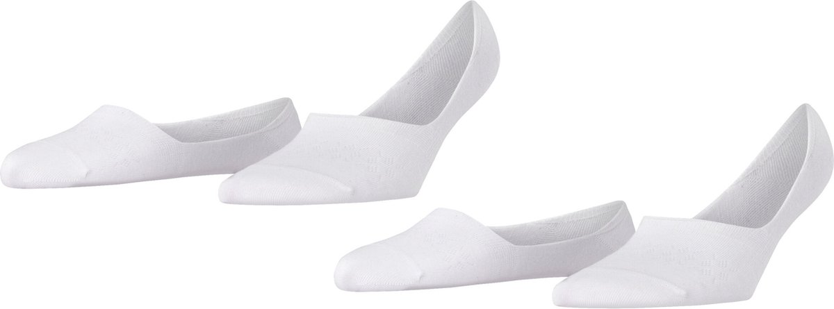 Burlington Everyday 2-Pack onzichtbar eenkleurig katoen multipack footies dames wit - maat 39-40