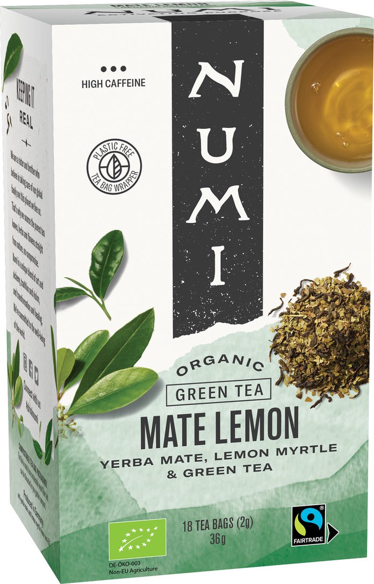 Numi Green tea mate lemon bio (18st)