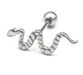 Piercing Oreille Serpent - Acier Inoxydable - 8 mm - Argent
