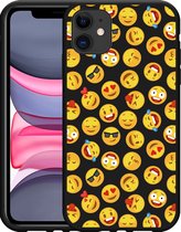 Cazy Hoesje Zwart geschikt voor iPhone 11 Emoji