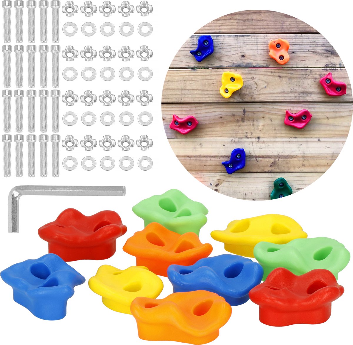 Springos Klimstenen - Klimgrepen - 10 stuks - Multicolor | bol.com