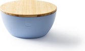 UBITE bio-based saladeschaal/serveerschaal XL inclusief deksel/snijplank - Sky Blauw - duurzaam - 27 cm