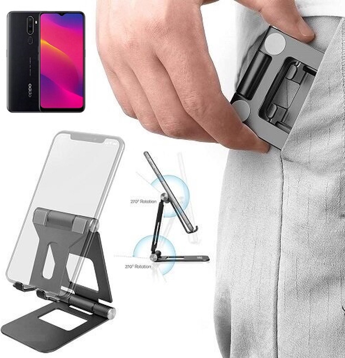 Oppo A5 2020 Telefoonhouder Bureau Standaard