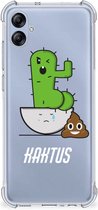 Siliconen Hoesje Geschikt voor Samsung Galaxy A04e Telefoon Hoesje met doorzichtige rand Cactus Poo