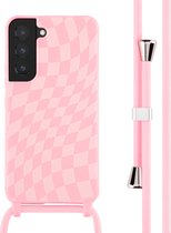 iMoshion Hoesje Geschikt voor Samsung Galaxy S22 Hoesje Met Koord - iMoshion Siliconen design hoesje met koord - Roze / Retro Pink