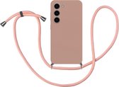 Cazy Soft TPU Telefoonhoesje met Koord - geschikt voor Samsung Galaxy S23 - Samsung Galaxy S23 Hoesje met Koord - Roze