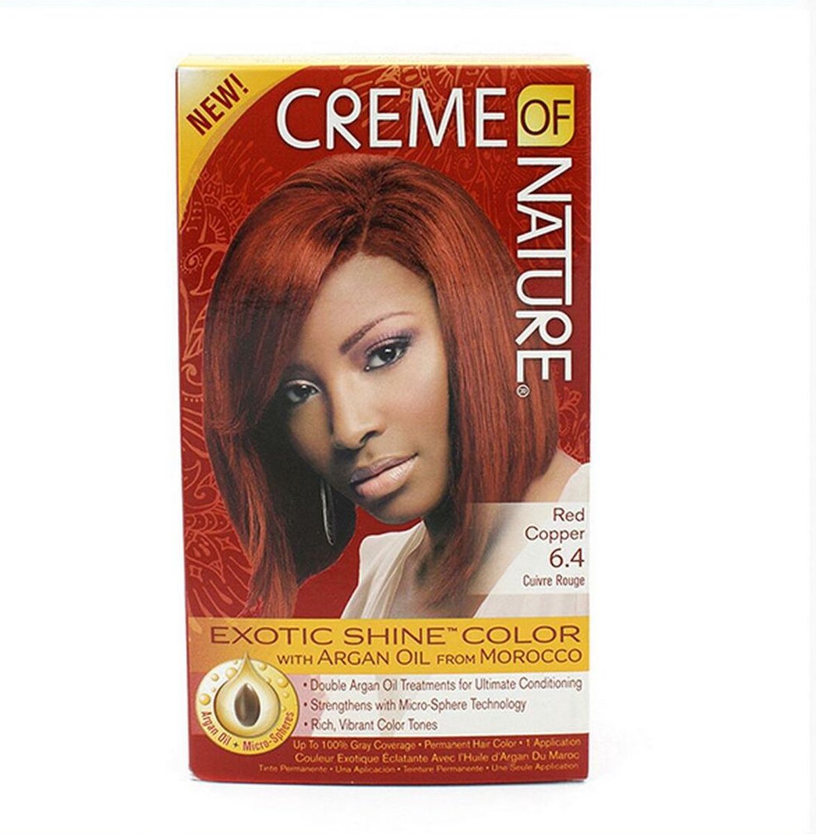 Permanente Kleur Argan Color Creme Of Nature Red Copper 6.4