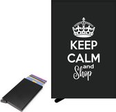 Creditcardhouder Zwart - Keep Calm and Shop