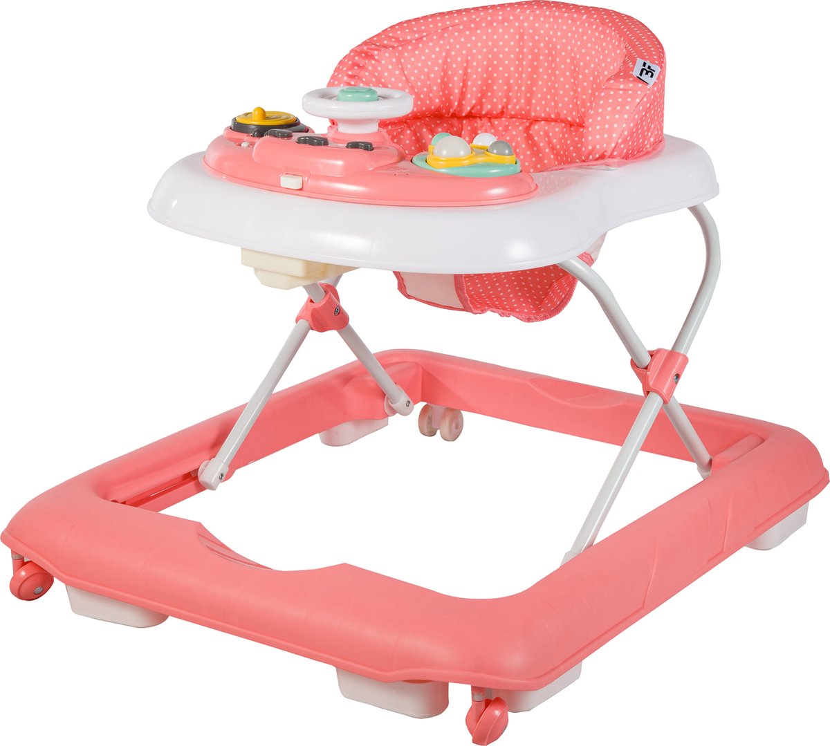 Bebies First Loopstoel / Baby Walker – Makkelijk in te klappen – In hoogte verstelbaar – Met afneembare speelset - Roze – foto 7