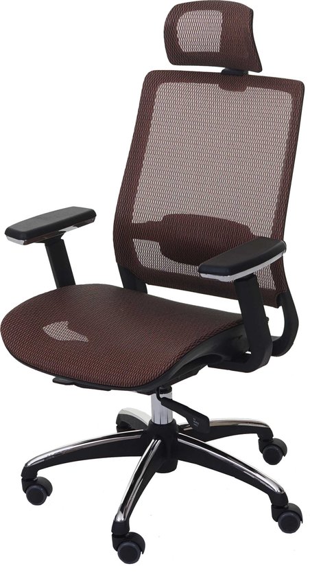 Bureaustoel MCW-A20, bureaustoel, ergonomische hoofdsteun stof/textiel ISO9001 ~ mandarijn