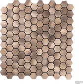 Wandtegel Keukentegel Goud Mozaiek Hexagon voor Badkamer, Toilet en Keuken 30 x 30 - zelf te leggen - verkoop doos inhoud 11 stuks