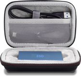 Somstyle Hard Cover Carry Case Geschikt Voor Samsung T3 & T5 Portable SSD Externe Harde Schijf - EVA Beschermhoes - Harde Hoes - Opberghoes - Schokbestendig - Zwart