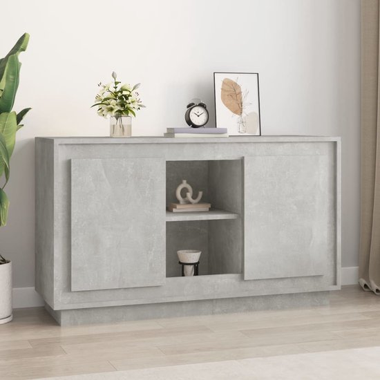 vidaXL Dressoir 60x35x70 cm bewerkt hout betongrijs, kast, opbergkast, bijzetkast, dressoirkast, hoge kast, huisorganiser, woonkamerkast, wandkast