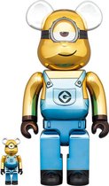 Ensemble 400% & 100% Bearbrick - Minion Stuart (Chrome éd.)