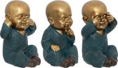 Figurines Atmosphera Jil Buddha HEAR SEE and SPEAK NO SILENCE - 21 cm de haut