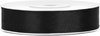 1x Hobby/decoratie zwart satijnen sierlint 1,2 cm/12 mm x 25 meter - Cadeaulint satijnlint/ribbon - Zwarte linten - Hobbymateriaal benodigdheden - Verpakkingsmaterialen